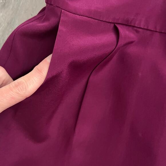 J Crew Silk Jumpsuit 8 Berry Strappy Purple Straight Leg V-Neck High Waist Chic - Picture 7 of 12